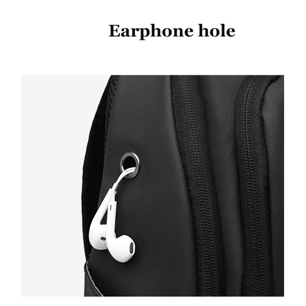 7.9 Inch IPAD USB Charging Shoulder Travel Sling Bag 18*10*30cm