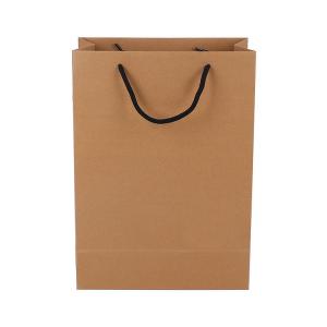 Cheap Cotton Handle Custom Printed Brown Paper Bags Recyclable Water Soluble Feature wholesale