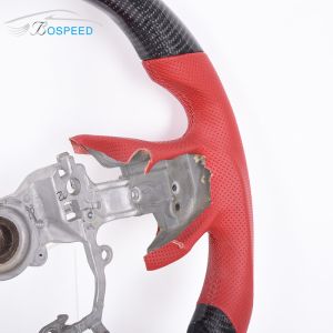 Red Leather Sports A90 Supra Steering Wheel Toyota Alcantara