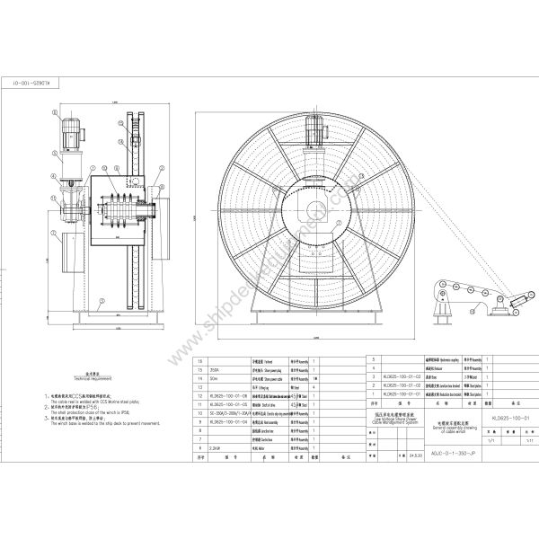 Electric Cable Reel for Low Voltage Shore Power Management System