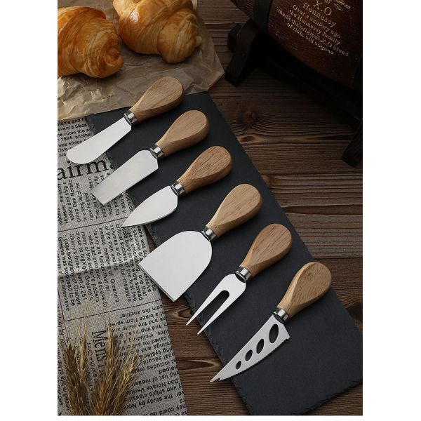 Stainless Steel Wood Handle Cheese Knives Modern Butter Steak Knife And Fork Set