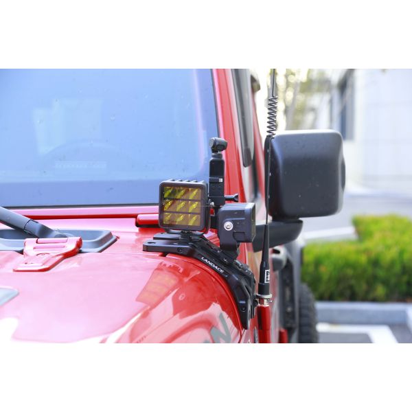 Off Road Car Wrangler JL A Pillar Light Hood Mount Bracket Aluminum Alloy 235*130*100mm