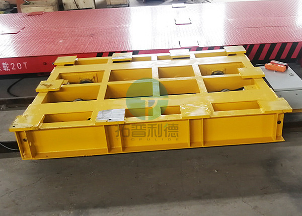 5t automobile flat bed rail transfer bogie running on steel rail in painting blasting room