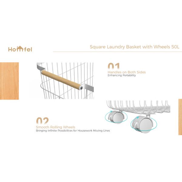 Customized Square Metal Laundry Basket , Rolling Metal Laundry Hamper