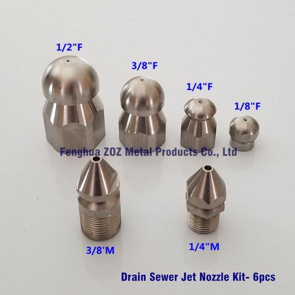 1/8" Drain sewer jetting cleaning nozzles , sewer pipe cleaning nozzle