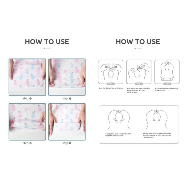 Lightweight Custom Printed Disposable Bibs Foldable With Catch Pocket Tear Resistant Apron