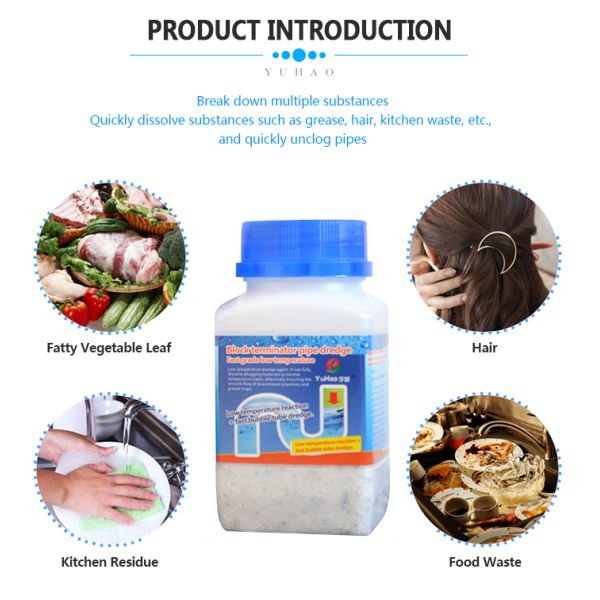 Kitchen Bathroom 268/Bottle Drain Pipe Opener Powder Cleaner 1/4 Dilution