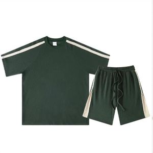 100% Cotton Mens Short Sets 2 Piece Outfits Fashion Summer Tracksuits