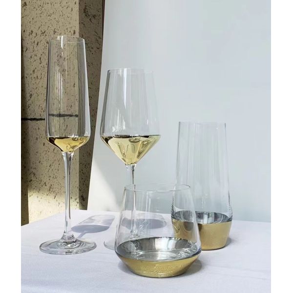 Wholesale Brilliant Gold Rim Glass Vase For Table Home Decoration Creative Wedding Party