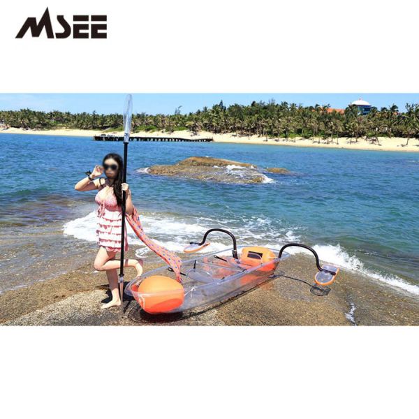 Customized Glass Bottom Boat , Durable Polycarbonate Fiberglass Kayak Canoe