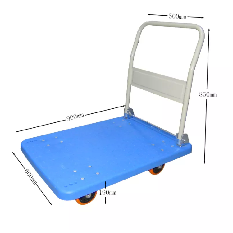 Supermarket Accessories Folding Hand Trolley 150kg - 300kg Load