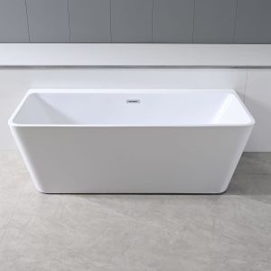 Modern White Round Smooth Acrylic Freestanding Deep Soaking Bathtubs