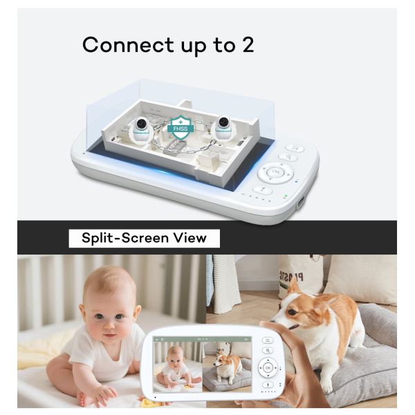 HD Baby Monitor with 1280*720P Video Resolution Lullabies X5 and Support for Up To 4 Cameras