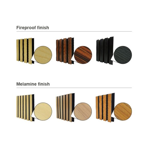 Fr MDF Slatted Timber Acoustic Panels for Wall and Ceiling Decoration 12mm Thickness