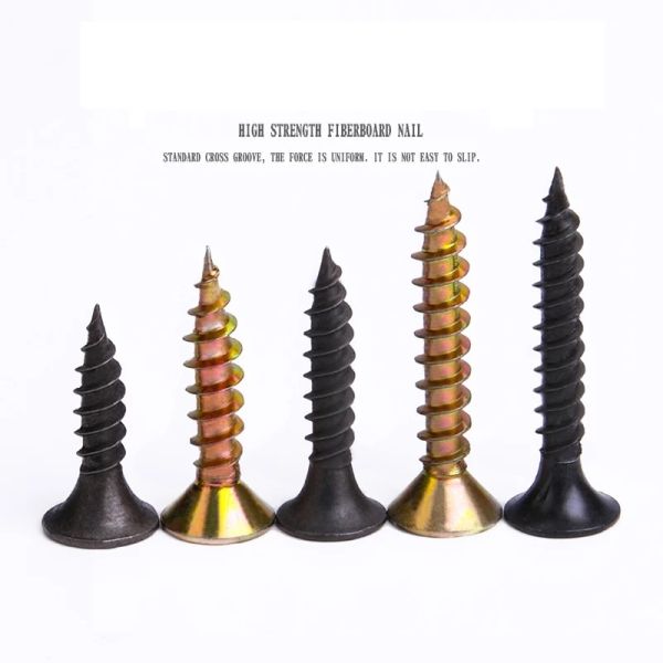 Metric Black 304 Stainless Steel Self Tapping Screw with Large Flat Head and Bugle Head