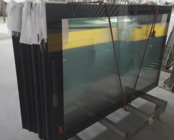 Quality Ultra Clear 5mm Low Iron Printed Glass with Black Boarder RAL9005 Toughened Glass Panels for sale