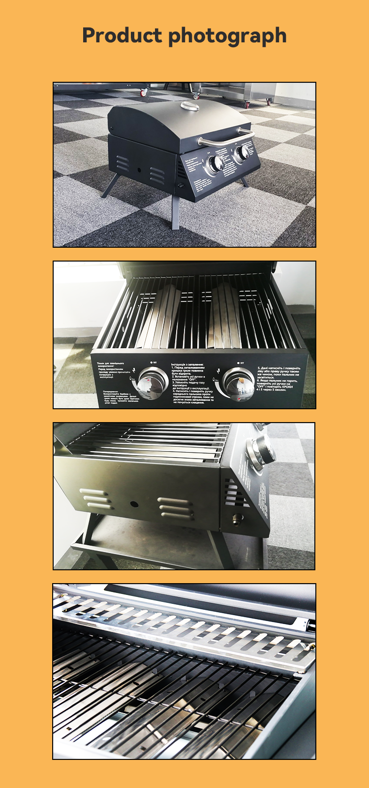 Outdoor Stainless Steel Gas BBQ Grill Smoker Barbecue Smoke Stove with Large Capacity