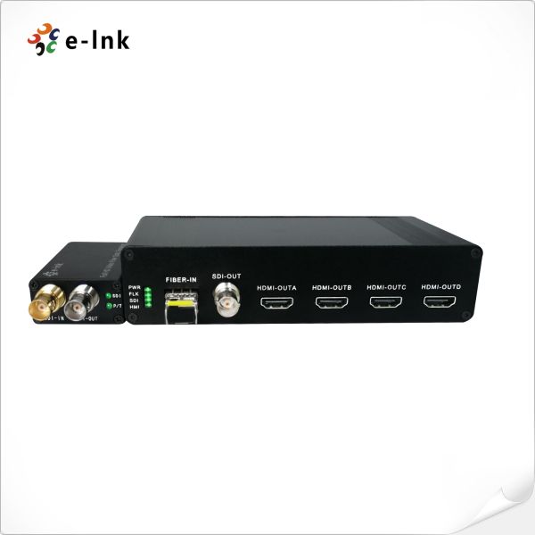 1Ch 3G-SDI Fiber Extender with 4Ch HDMI Output Simplex LC Interface
