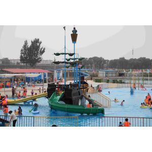 Customized Fiberglass Pirate Ship / Strong Aqua Splash Water Park Equipment