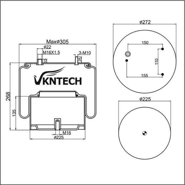 836MK1 Contitech Air Ride Suspension System 1R12-712 Goodyear W01-M58-8722
