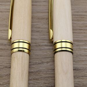 Retro Maple Wood Signature Pen 0.5mm Metal Clip Business Roller Ball Pen