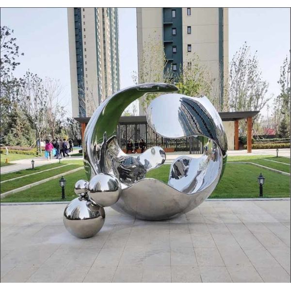 Quality 3.0 Meter High Welding Stainless Steel Sculpture for sale