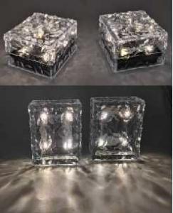 China SMD2835 Warm White Solar Powered Garden Lights Ice Brick Light 10*10*5cm 4pcs on sale