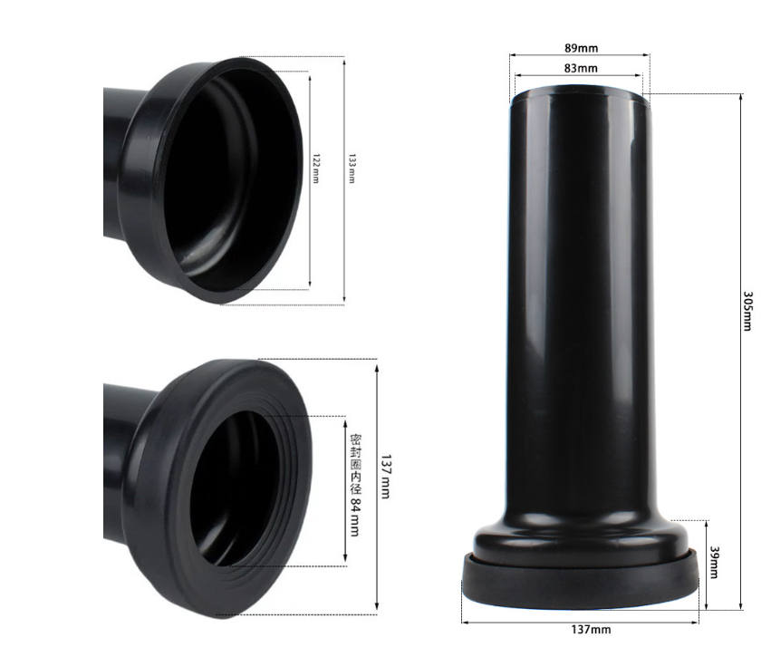 Sealed Rubber Black PP Pipe Is Used For The Concealed Water Tank In Modern Bathroom Toilets, For Direct Drainage Of Sewage.
