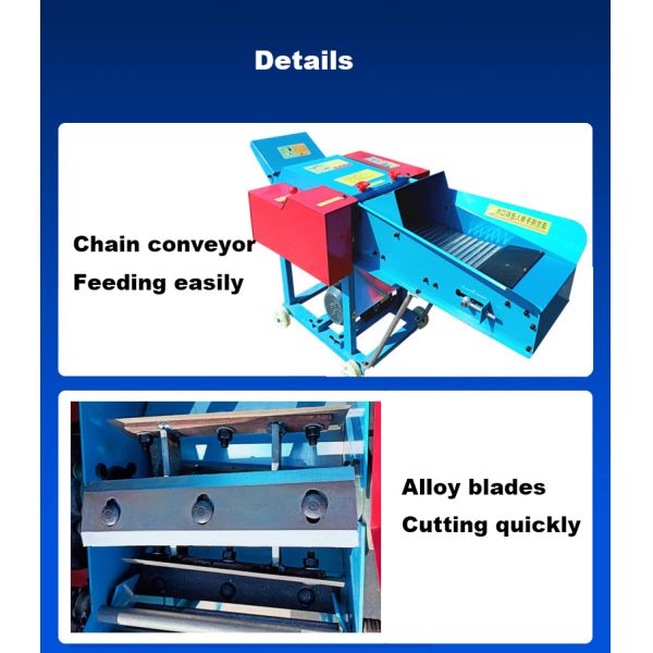 5.5KW Home Use Silage Making Machine Straw Hay Grass Cutter