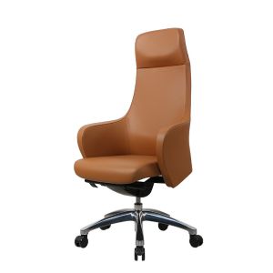 Cheap Brown Ergonomic Office Leather Chair Multi Block Aluminum wholesale