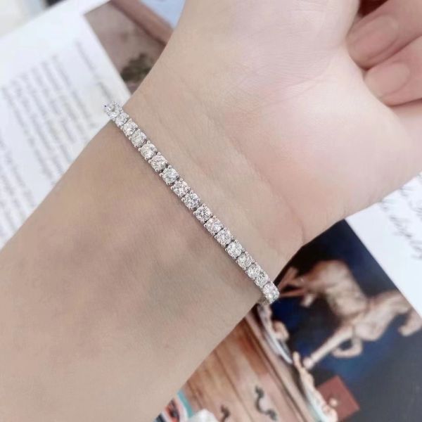 Synthetic Lab Grown Diamond Bracelet Custom Jewelry Tennis Bracelet