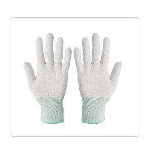 Cheap Electronic Industry Grey Carbon Fiber Knit PU Gloves wholesale