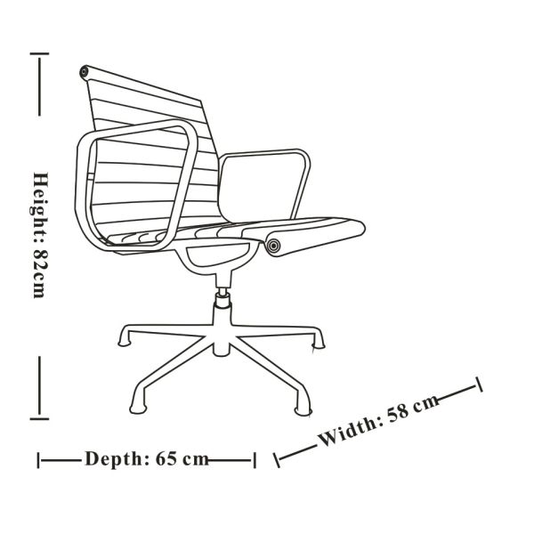 Popular Aluminum Group Executive Chair , 4 Legs Ribbed Back Office Chair