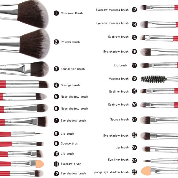 22 Pieces Wood Handle High Quality Makeup Brushes Fan Brush best make up brush