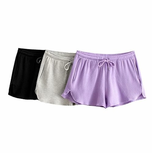 OEM maufactory Summer Home Casual Wide Leg Pants Female BM Thread Elastic Loose Waist Sports Shorts