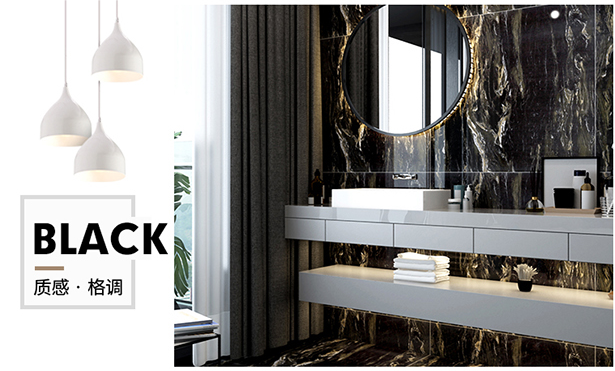 Modern Polished Porcelain Floor Tiles Black White For Living Room