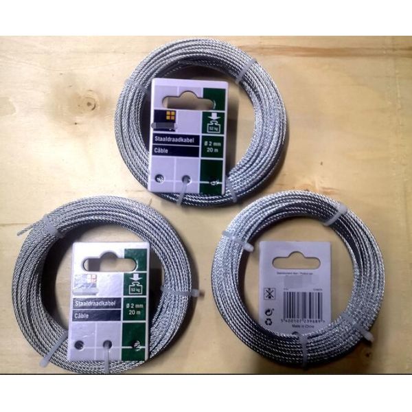 2.0mm 20m 7x7 Structure Galvanized Steel Wire Rope for Safe Protection