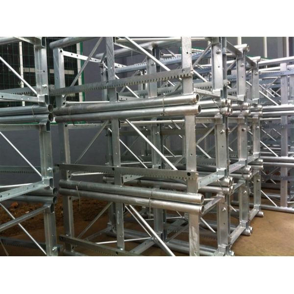 Construction Aerial Mast Climbing Work Platform / Twin Mast Climbing Equipment For Building Cleaning