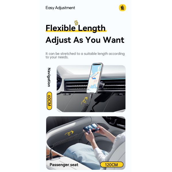 ESSAGER ES-X66 60W 100W Spring Style USB C to USB C Cable USB C PD