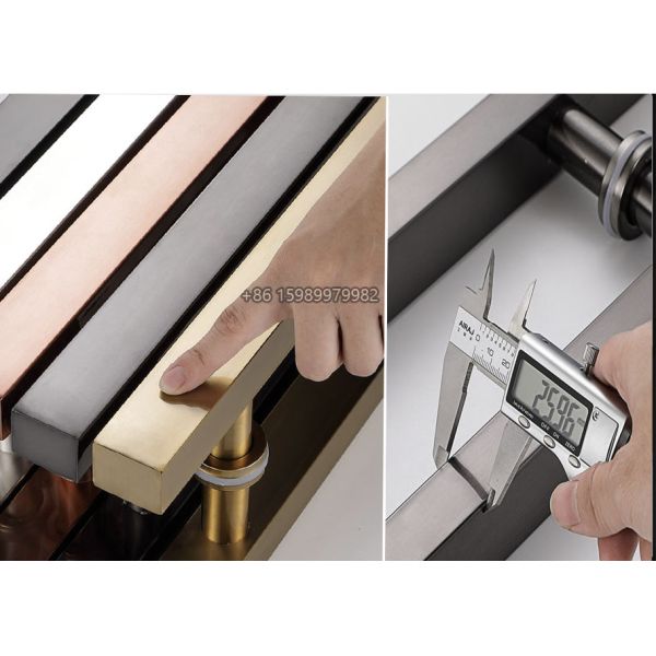 Brushed Stainless Steel Front Door Handles SUS201 27.5in With Square Tubes