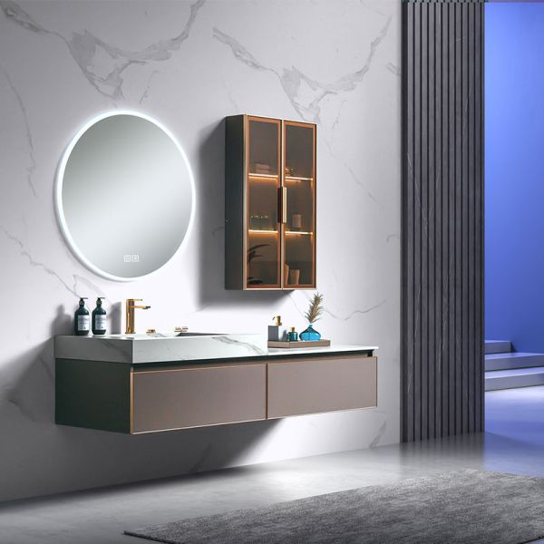 Factory Directly Modern Hotel Hanging Waterproof Mirror Wash Basin Vanity Bathroom Cabinet