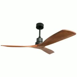 China 3 Blades 65w Iron Solid Wood Ceiling Fan Light 52Inch Led Indoor Ceiling Fan on sale