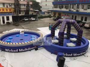 China Purple Or Custom Made Inflatable Meltdown Rotating Game , Inflatable Last Man Standing Game on sale