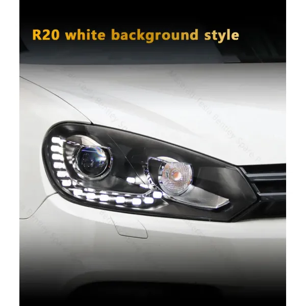 Headlight Assembly For Volkswagen VW Golf 6 Modification 6 Gti R20 Tear Eye DRL LED Front Headlight