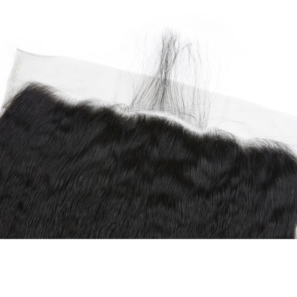 Yaki Straight Cambodian Virgin Hair Extensions Pure Swiss Lace 13x4 For Girl