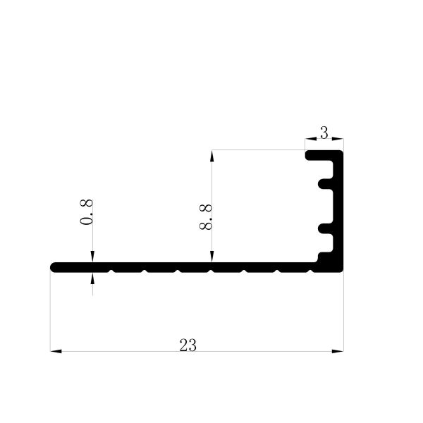 Matt Gold Width 23mm Aluminium L Shape Trim Silver Tile Edge Trim Strip