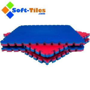 China Red Blue 1m×1m High Density Gym Mat , 30mm Foam Exercise Tiles on sale
