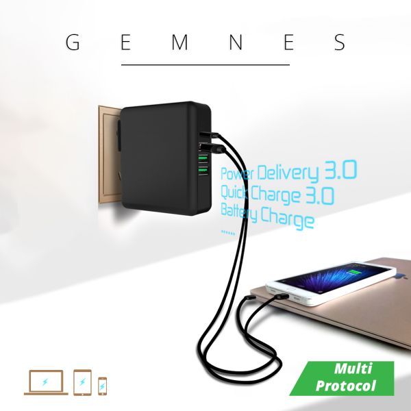 ABS Fireproof Wall Plug With Multiple Usb Ports