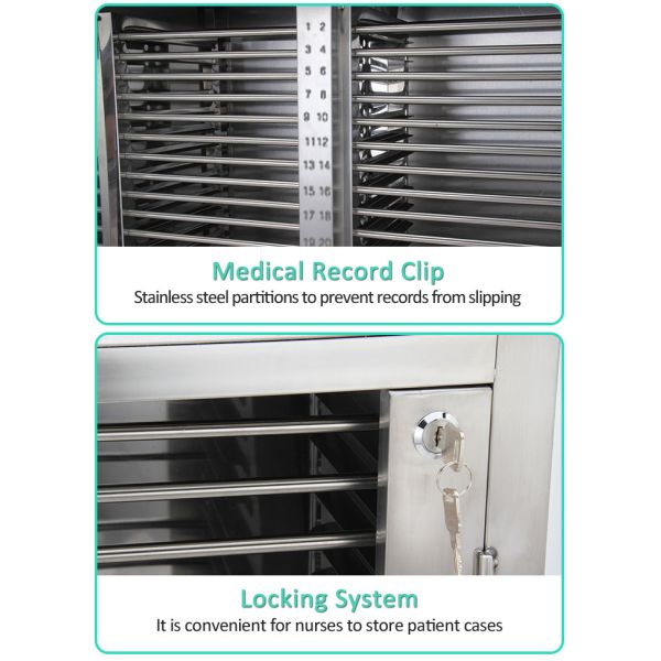 Stainless Steel Medical Trolleys Clip Holding Cart For Rescue