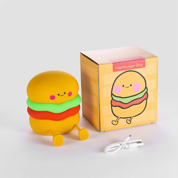 Night Light For Kids Cute Silicone Nursery Hamburger Lamp For Girls Boys Squishy BedroomNight Light Timer Besides Lamp